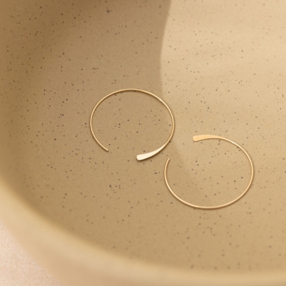 Simple Gold Filled Threader Hoops - image 1